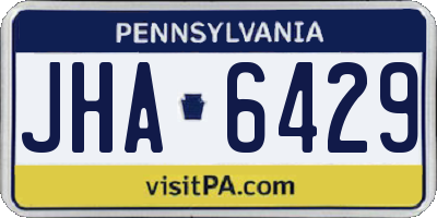 PA license plate JHA6429