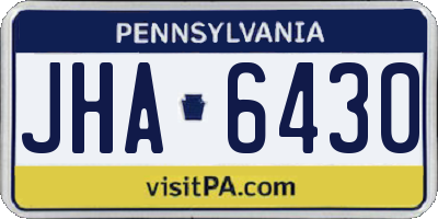 PA license plate JHA6430
