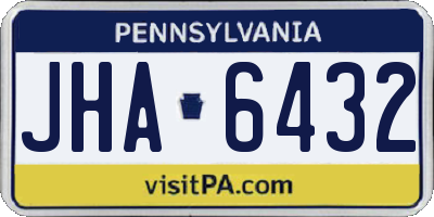PA license plate JHA6432