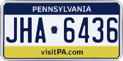 PA license plate JHA6436