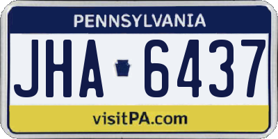 PA license plate JHA6437