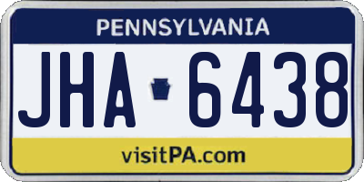 PA license plate JHA6438