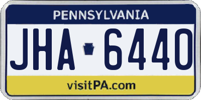 PA license plate JHA6440