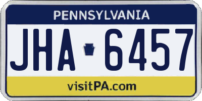 PA license plate JHA6457