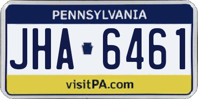 PA license plate JHA6461