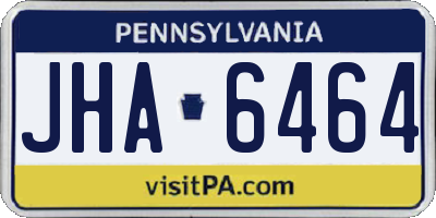 PA license plate JHA6464