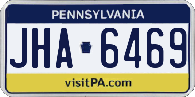 PA license plate JHA6469