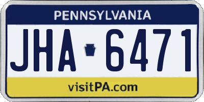 PA license plate JHA6471