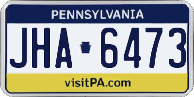 PA license plate JHA6473