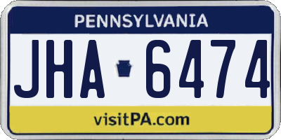 PA license plate JHA6474
