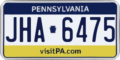 PA license plate JHA6475