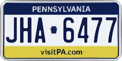 PA license plate JHA6477