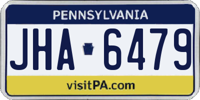 PA license plate JHA6479