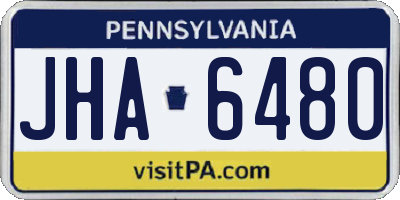 PA license plate JHA6480