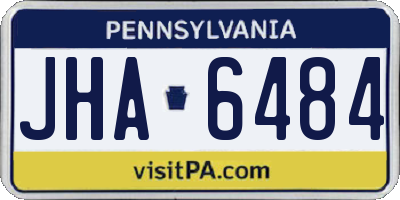 PA license plate JHA6484