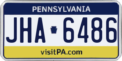 PA license plate JHA6486