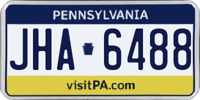 PA license plate JHA6488
