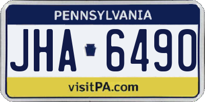 PA license plate JHA6490