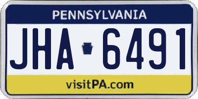 PA license plate JHA6491