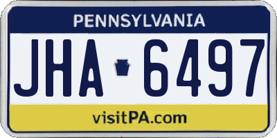 PA license plate JHA6497