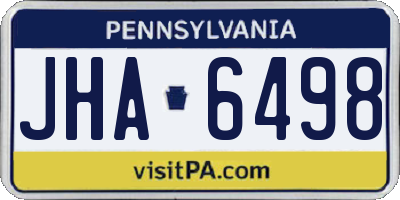 PA license plate JHA6498