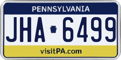 PA license plate JHA6499