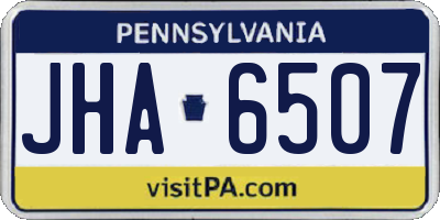PA license plate JHA6507