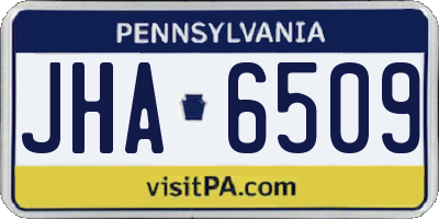 PA license plate JHA6509