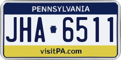 PA license plate JHA6511