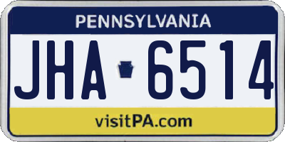PA license plate JHA6514