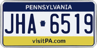 PA license plate JHA6519