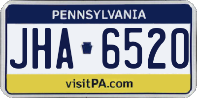 PA license plate JHA6520