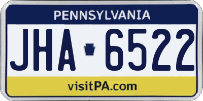 PA license plate JHA6522