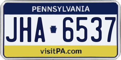 PA license plate JHA6537