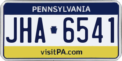 PA license plate JHA6541
