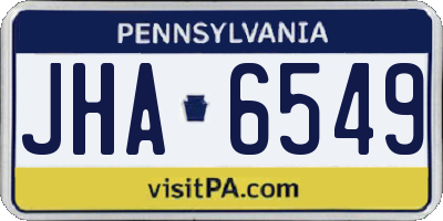 PA license plate JHA6549