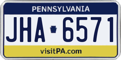 PA license plate JHA6571