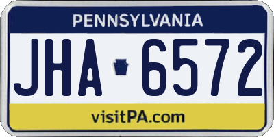 PA license plate JHA6572