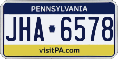 PA license plate JHA6578