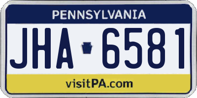 PA license plate JHA6581