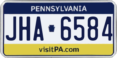 PA license plate JHA6584