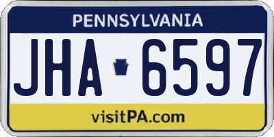 PA license plate JHA6597