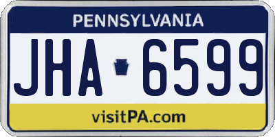 PA license plate JHA6599