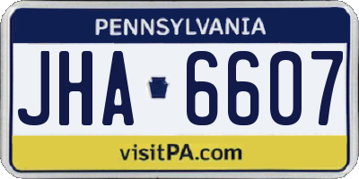 PA license plate JHA6607