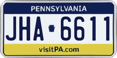 PA license plate JHA6611