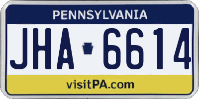 PA license plate JHA6614