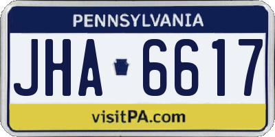 PA license plate JHA6617