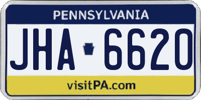 PA license plate JHA6620