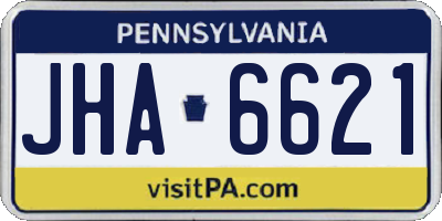 PA license plate JHA6621