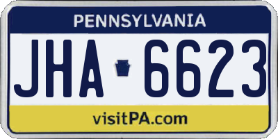 PA license plate JHA6623